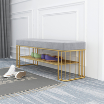 Nordic Entrance Door Changing Shoes Cabinet Shoes Cabinet Integrated Home Doorway Minima Modern Soft Bag Cushion Wearing Shoes Stool With Shoe Rack