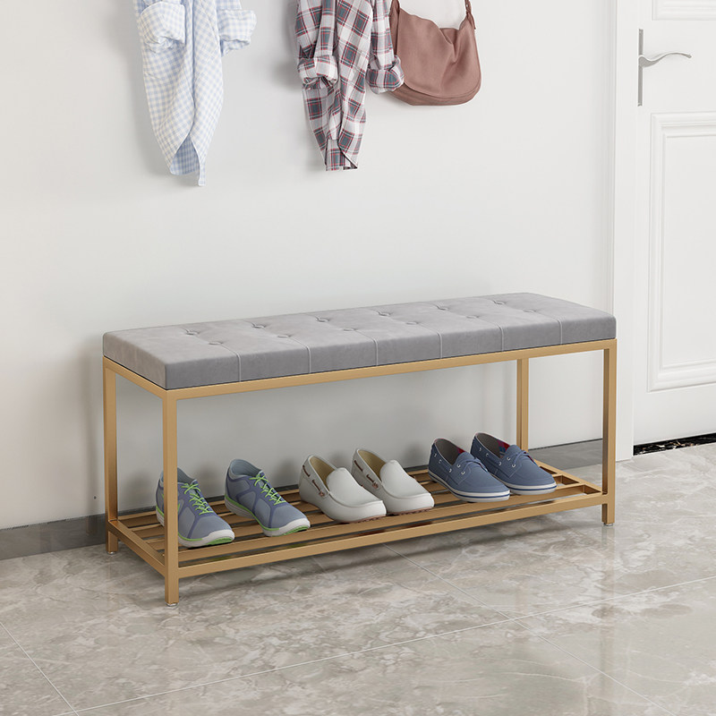 Light luxury shoe stool home door multi-functional shoe cabinet entrance cabinet Nordic simple entrance soft bag can sit and wear shoe stool