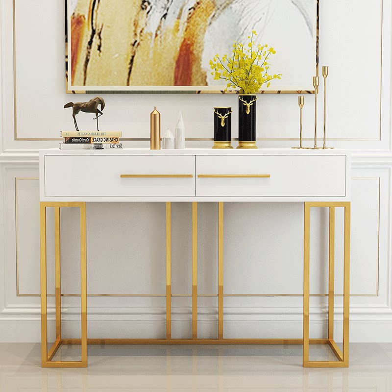 Nordic Light Extravaganza Table Minima Gold Iron Art Genguan Terrace Modern Decorative Wall Side Table Leaning Against Wall Narrow Table Decoration Table