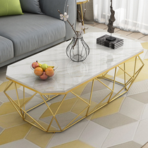 Nordic Net Red Marble Small Family Sofa Living Room Tea Table Modern Minima Creative Side A Few Light Lavish Rectangles