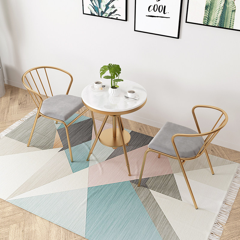 Nordic Marble Small Round Table Milk Tea Shop Sweets Shop and chairs Groups The family used a minimalist casual negotiation for a table two chairs