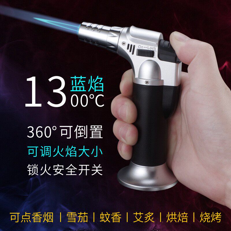 Portable igniter straight-through cigar spray gun barbecue ignition machine ignition gun outdoor moxibustion electronic gas stove