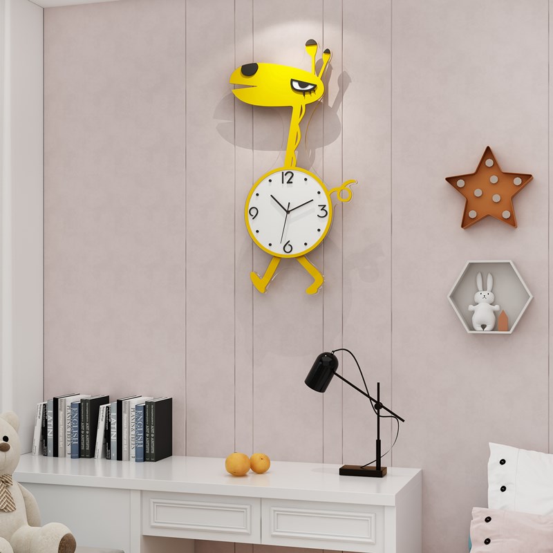 Creative Cartoon Hang Clock Living Room Home Fashion Watch Children Room Cute Hanging Wall Clock Brief About Silent Quartz Clock-Taobao