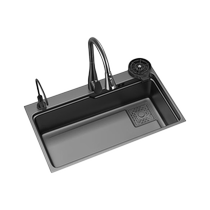 TOZ Gun Gray Kitchen 304 Stainless Steel Nano Sink Under Counter Basin Wash Basin Washing Basin Internet Celebrity Large Single Sink Set