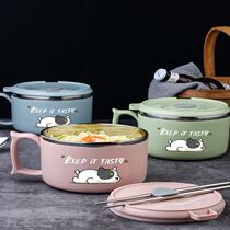 Primary and middle school students send lunch box bowl with cover for students to go to school special childrens insulation lunch box steel lunch box can be