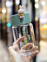 Small cup mini glass female ins Harajuku style small Korean version girl student portable retro transparent water