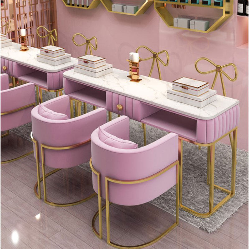 High-end manicure table and chair set combination modern net red single and double manicure table marble special economic beauty store