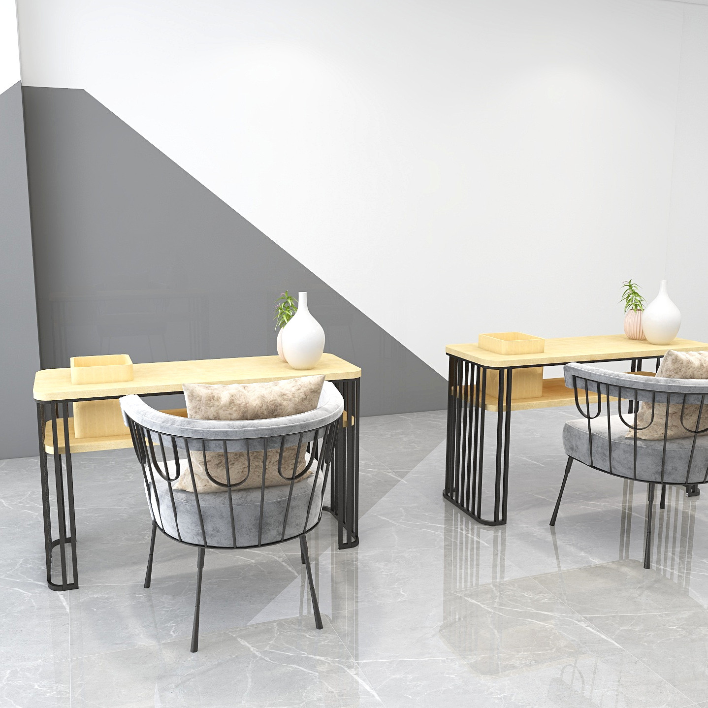 Nail Table Nail Table Japanese Solid Wood Simple Fashion Special Price in Wind Economy Nail Table and Chair Set