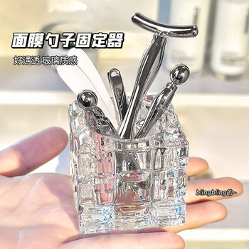 Bathroom dressing mask spoon lip brush storage box glass