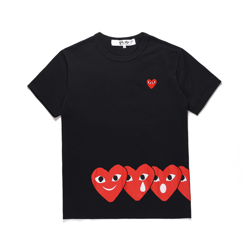 PLAY COMME des GARCONS Chuo Pau Ling Tide Cards CDG Short Sleeve Men And Women Lovers Circle of Love T-Shirt 