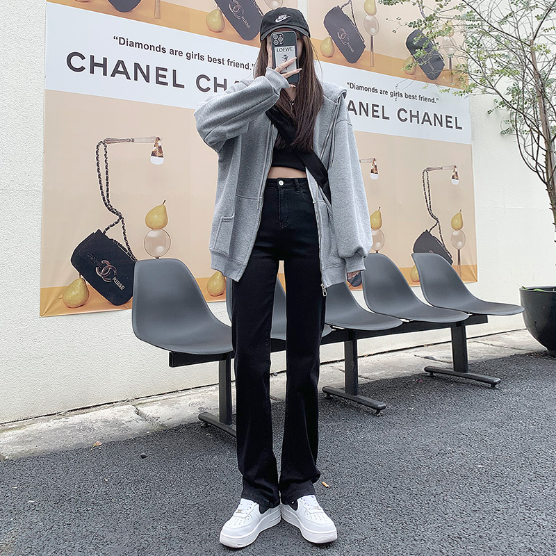 OROI 100 Hitch Yodenim Jeans Women's Pituality Loose High Waist Display Slim Size Slim Size Straight Drum Pants 2022 New Long Pants