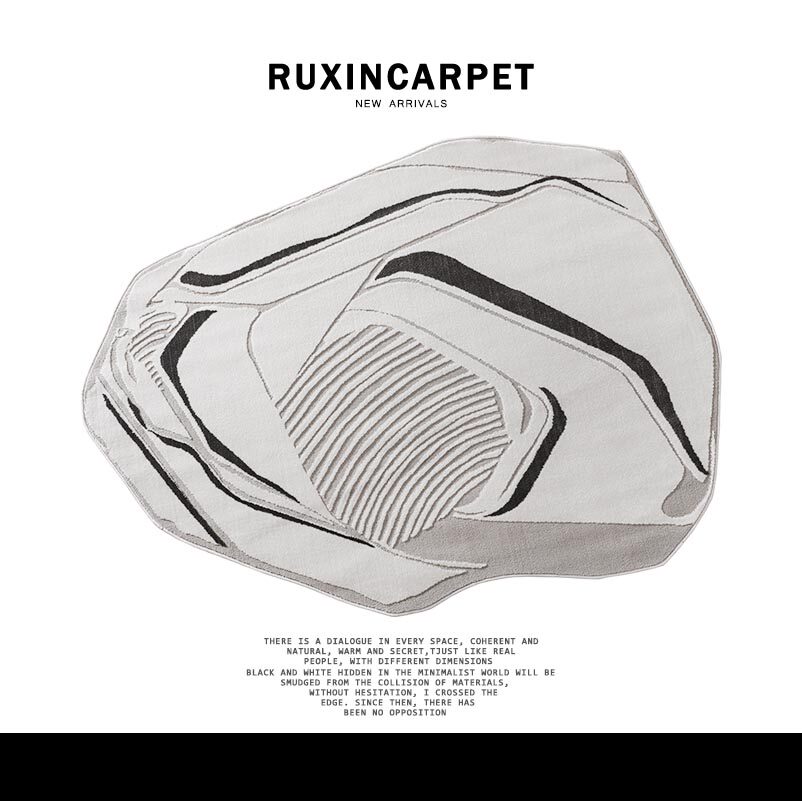 Ruxin fashion art light luxury irregular carpet Nordic living room geometric abstract model bedroom floor mat customization