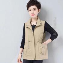 Single style for middle-aged and elderly ladies? Spring and summer new style mothers vest short large size waistcoat sleeveless 24 coat thin