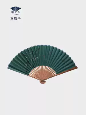 Beijing fan bamboo fly fan gift box handmade whole bamboo high-grade ancient style Hanfu accessories hand-painted summer portable Jade bamboo folding fan