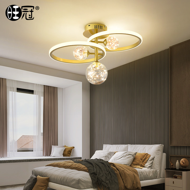 Bedroom lamp 2021 new master bedroom Nordic light luxury ins wind net red star chandelier lamps simple and modern