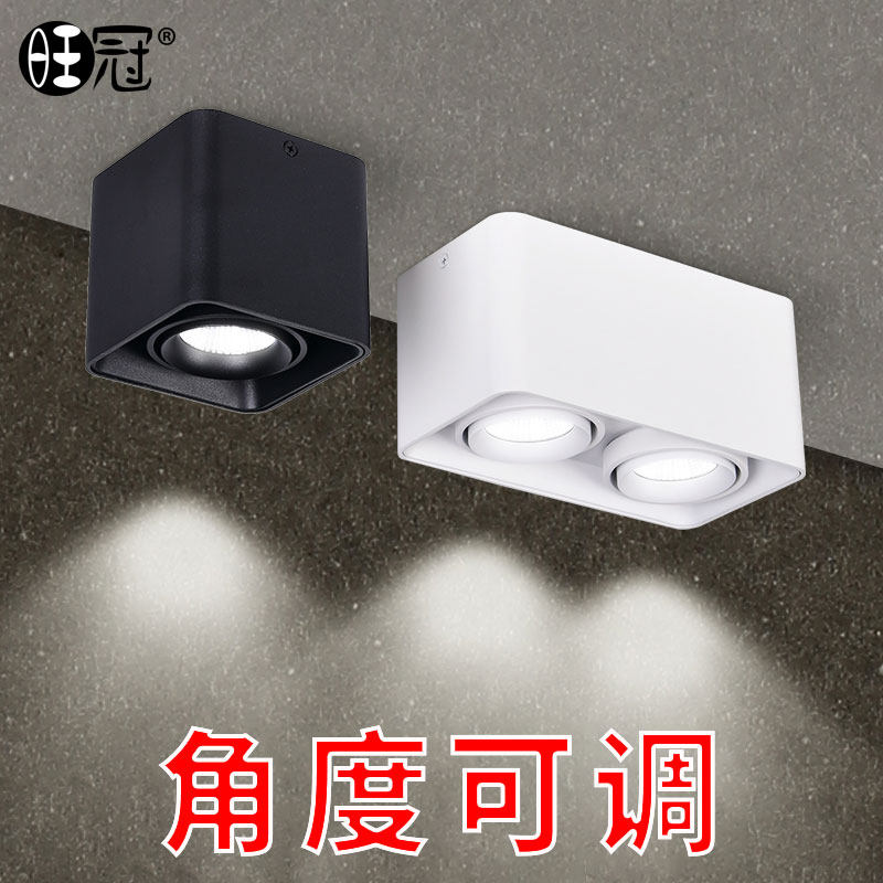LED surface mounted downlight without main light spotlight household single and double head lighting ceiling lamp bold lamp ceiling lamp square