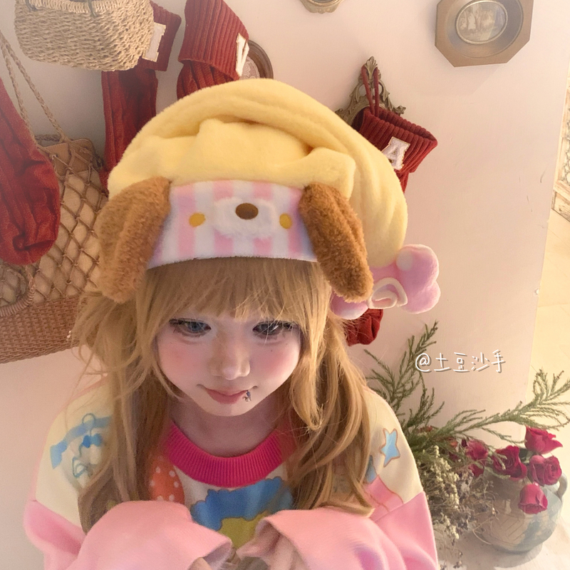 Potato Sand* Muffin Puppy* Puppy Plush Sleep Cap Christmas Hat Christmas Gift Original Handmade Warm and Cute Potato Sand* Muffin Puppy* Puppy Plush Sleep Cap Christmas Hat Christmas Gift Original Handmade Warm and Cute