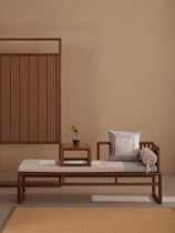 Ebony wood new Chinese style solid wood chaise lounge bedroom chaise lounge small apartment balcony sofa bed zen chaise lounge