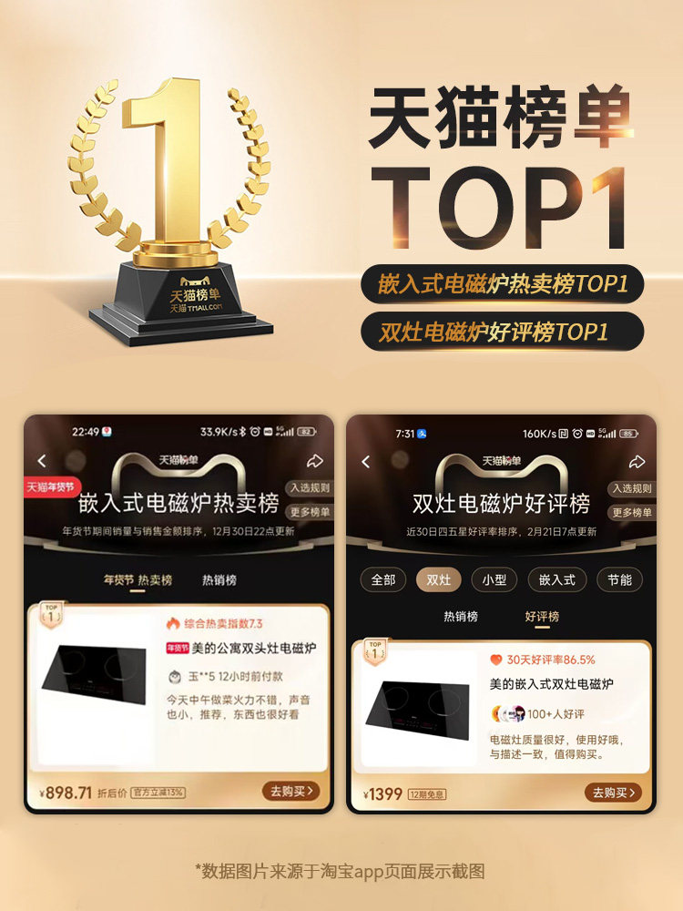 Midea Double Stove Induction Cooker Embedded Household Double-Head Stove Type Induction Cooker 3500W Fierce Fire Stove 2025 New Model