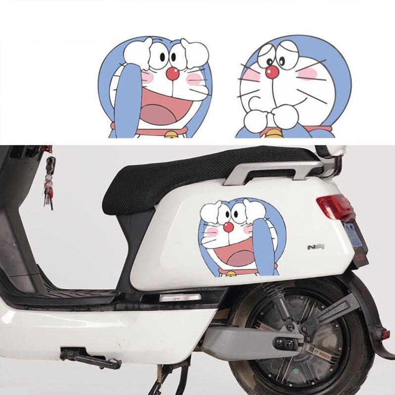 Electric bicycle sticker three boxes of retro exhaust pipe locomotive large pattern waterproof sunscreen transformed tail box windshield