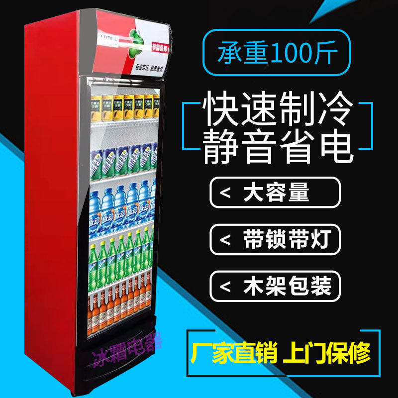 Ice Creams Refrigerated Display Cabinet Single Door Drinks Cabinet Commercial Fridge Supermarket Beer Refreshing Cabinet Vertical Double Door Freezer