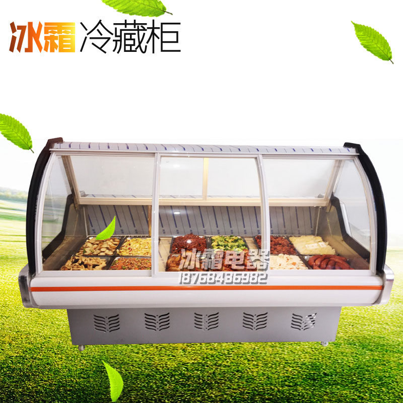 Fresh and luxurious meat cupboards cooked food Cooked Food Cabinet Meat Fresh Preservation Cabinet Refrigerated Cabinet Duck Head Duck Neck Commercial Display Cabinet