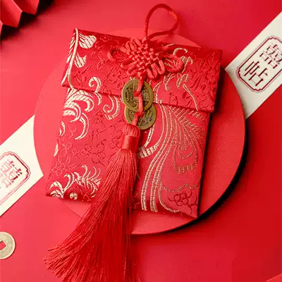 Chinese style ox year 2021 New Year fabric big red package ten thousand yuan high-grade embroidery New year New year lucky money is the seal