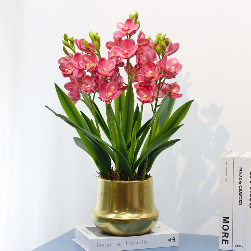 High emulation Huilan Flower Living Room TV Cabinet Pendulum Flowers Tea A Few Table Decorations Flowers Light And Luxurious Flowers Hem Potted Flowers