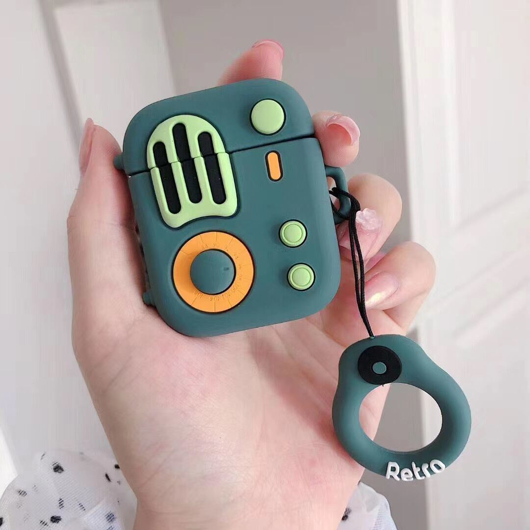 AirPods headphone shell retro radio AirPods Pro protective sleeve Bluetooth headsets soft silicone cute