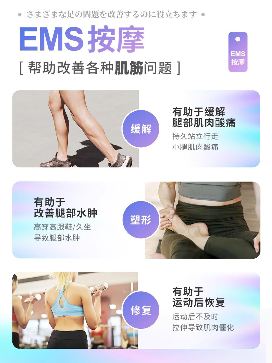 Ems Microcurrent Leg Slimming Pad, Leg Muscle Training Device, Massage Foot Pad, Weight Loss, Slim Calf, Fat Burning Tool