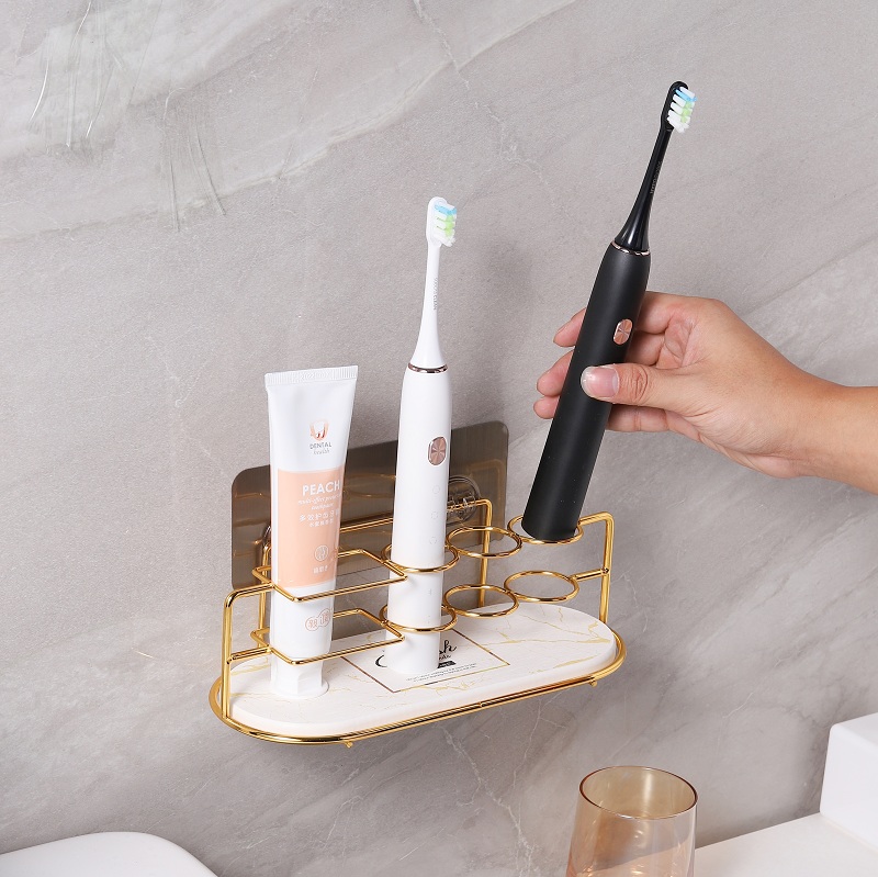 Electric toothbrush rack rack suction wall-mounted punch-free storage toothbrush toothpaste rack diatom mud wash pad