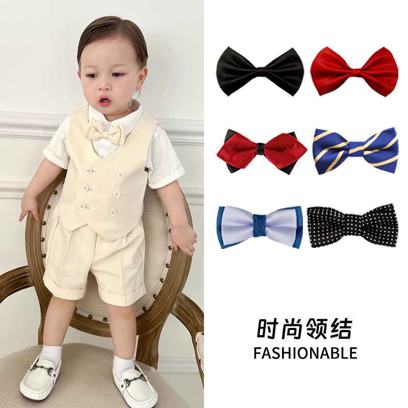 Children's suit tuxedo collar with handsome boy acting competition Small collars Inn Wind Children flower boy butterfly knot-Taobao