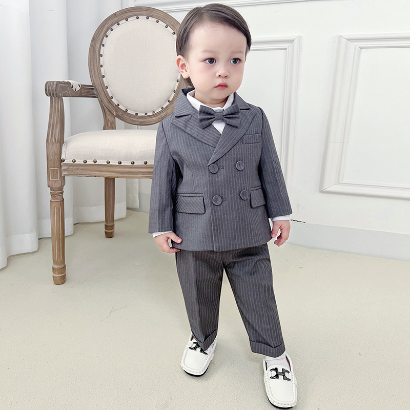 Boy suit suit Playboy gown host Inron jacket Western suit male baby flower boy's birthday positive dress-Taobao