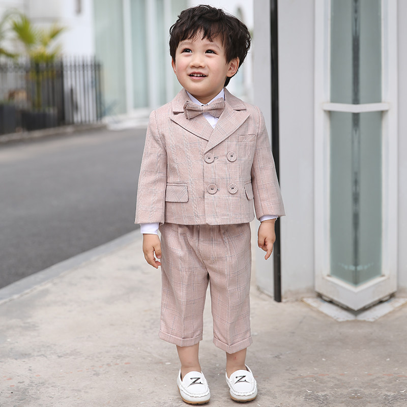 Handsome baby dress 1 year old boy suit baby baby birthday child Suite English Autumn