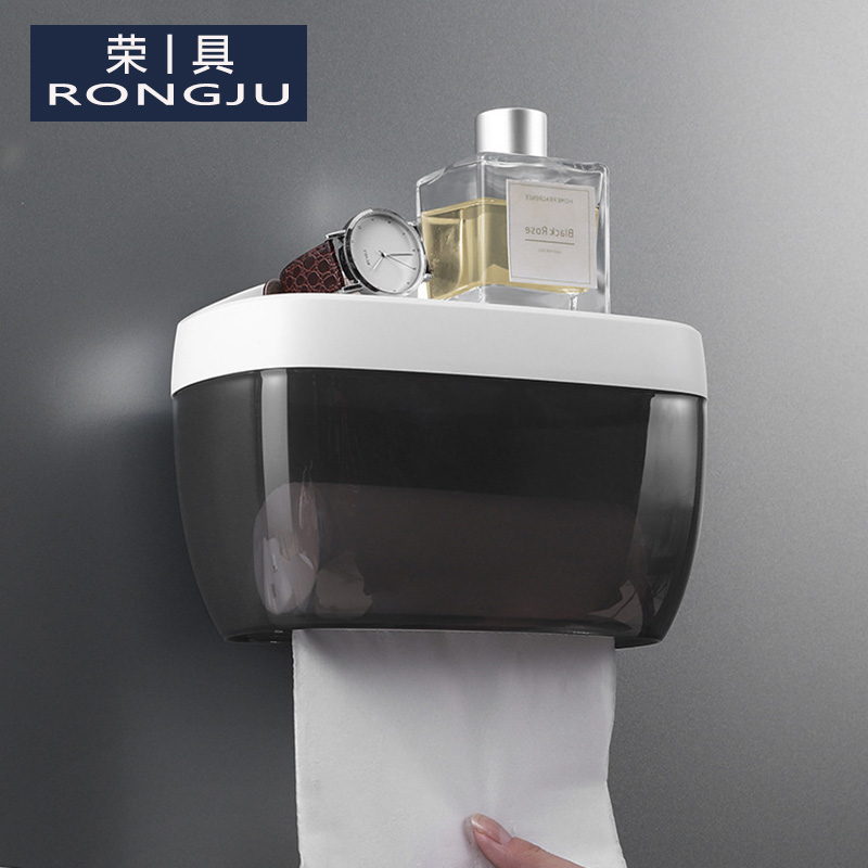 Makeup Room Paper Towel Box Toilet Free From Punching Waterproof Toilet Paper Box Wall-mounted Toilet Paper Box Nordic Weaver Dresser
