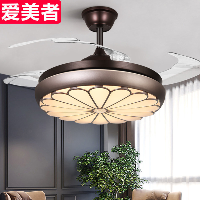 Curry ceiling fan light invisible ceiling fan lamp Home dining room Living room Living room Bedroom Live Fan Chandelia Transduction Integrated Modern