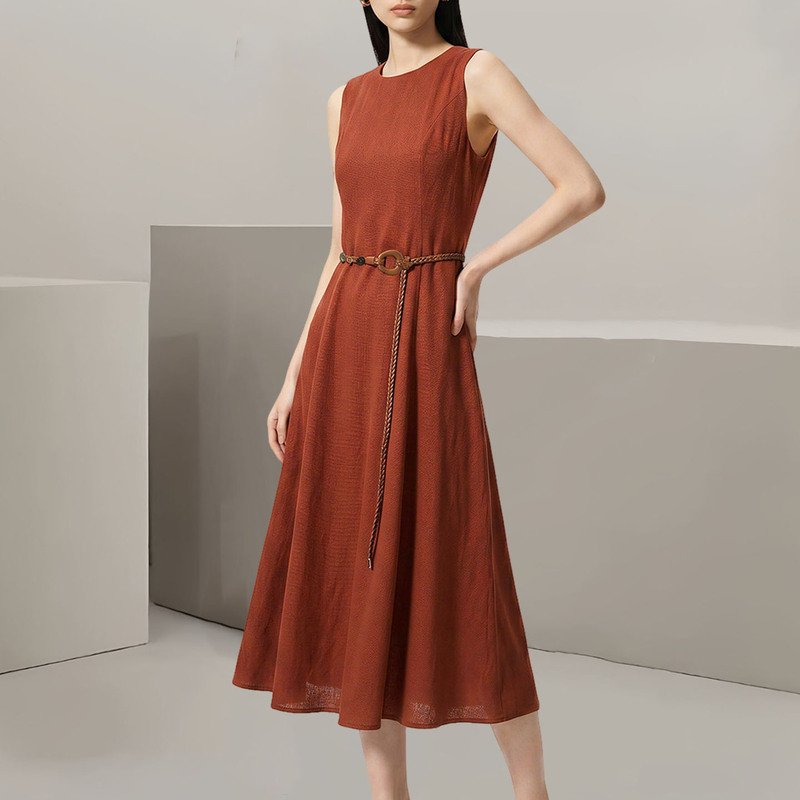 Max* High-End Simple Style Workwear Vest Dress 2026 Summer New Waist-Cinching Slimming Sleeveless Dress for Women