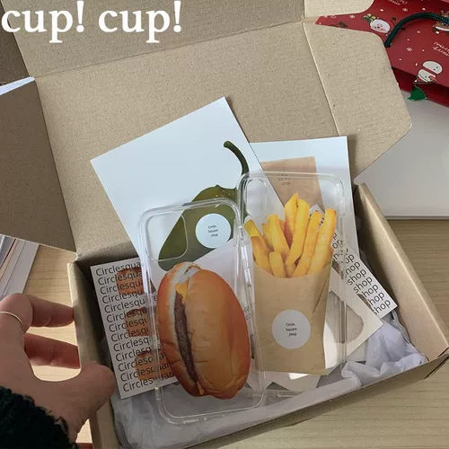 Кексация [Clear Press Discount] Южная Корея Кружная Сквадрат Бургер/Фрис Фрис прозрачный корпус