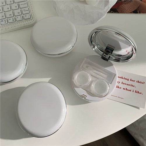 Чистая белая/текстура Циркулярная коробка зрачка INS Блог Основной макарон по уходу за цветом коробки контактной линзы контактная линза