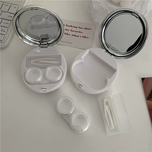 Чистая белая/текстура Циркулярная коробка зрачка INS Блог Основной макарон по уходу за цветом коробки контактной линзы контактная линза