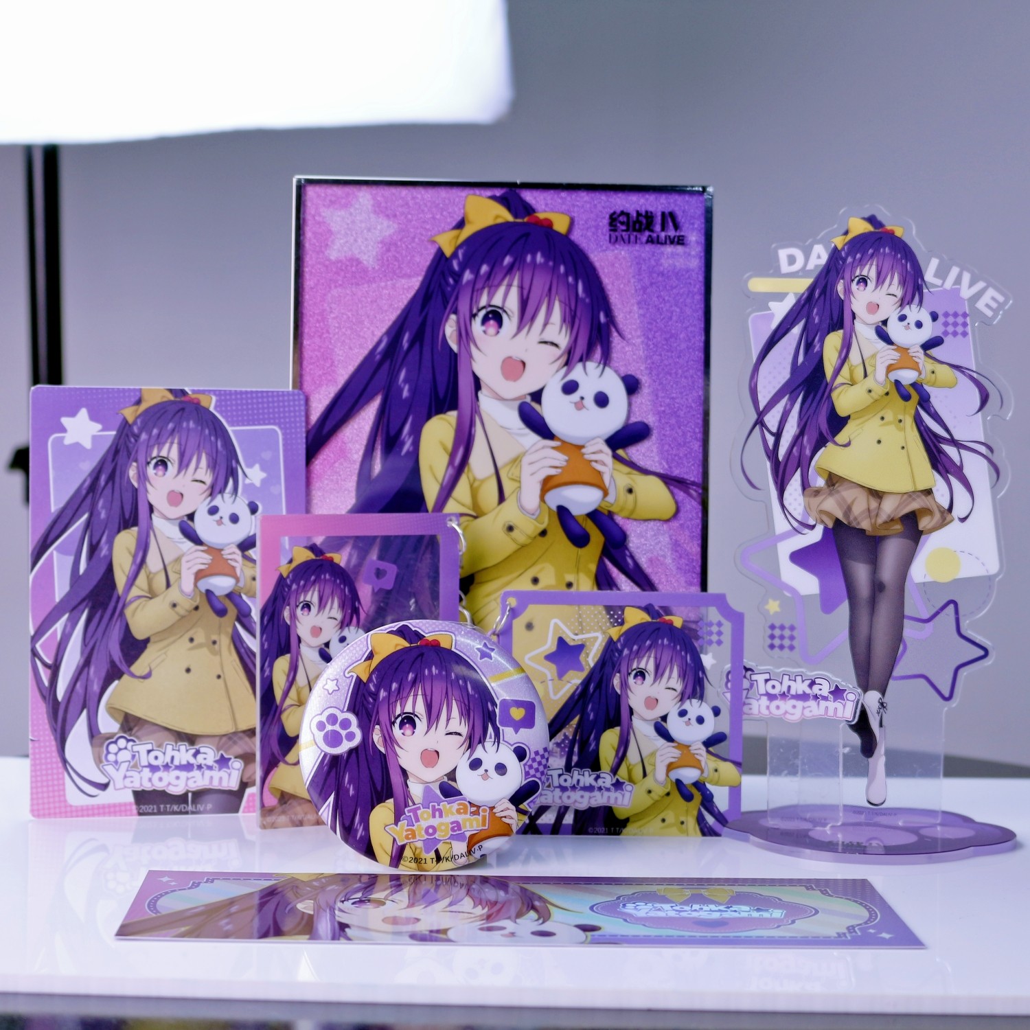 Date A Live Yatogami Tohka Can Badge Acrylic Stand Clear Card Holographic Ticket Shikishi Postcard Keychain Official Merchandise
