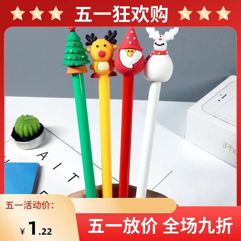 Children's Festival Gifts Korea Creativity Cute Little Deer Water-based Pen Student-girl Hearts Sex Pen Cartoon Christmas Neutral