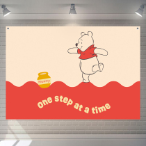 Cute Winnie the Pooh photo background cloth ins childrens room bedroom living room mural background wall decoration hanging cloth tapestry