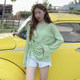 Fat MM extra large size 300 pounds ice silk knitted sun protection blouse for women summer thin loose 240 long sleeve outer top