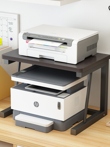 桌面上打印机置物架多功能双层收纳整理办公文件小型家用加高架子