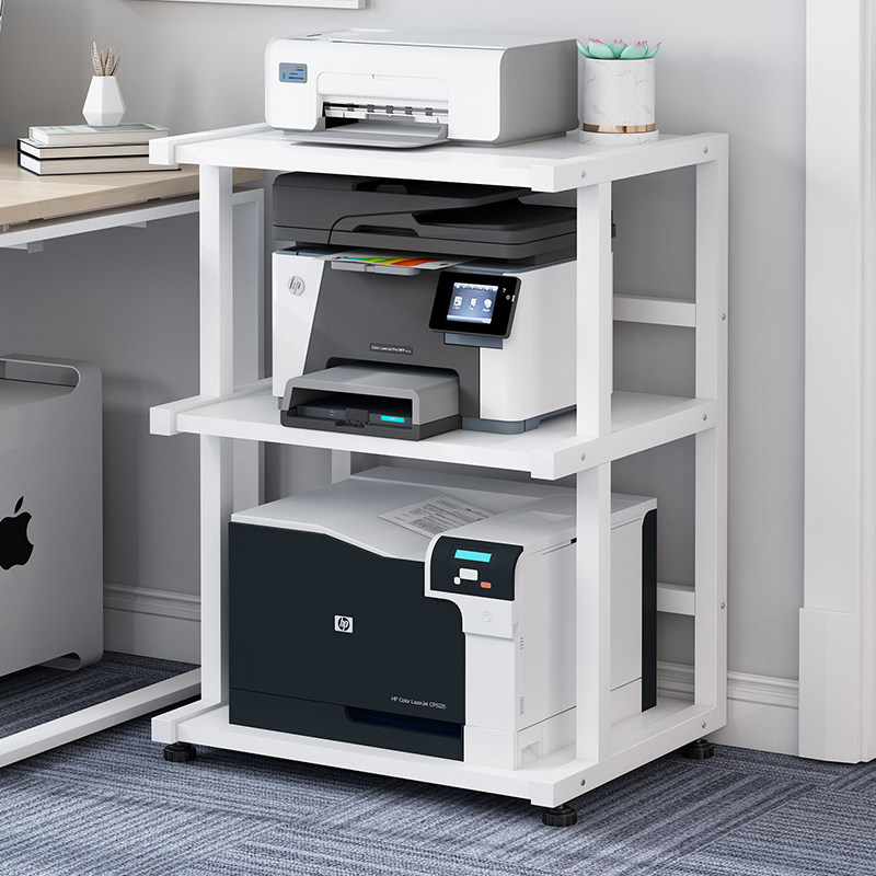 Floor-standing three-layer movable printer storage rack: a storage ...