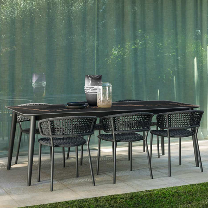 Outdoor table and chairs Villa Courtyard brief Nordic Casual Balcony Outdoor Bar Open-air Table And Chairs Combined Rattan Chair Furniture