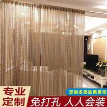 High-end Korean silver thread curtains encrypted door curtains hanging curtains living room partition curtains entrance hall decoration tassel curtains