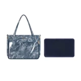 Джинсовая оригинальная полиуретановая вместительная и большая сумка через плечо на одно плечо, в стиле панк