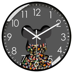 Smart Wall Clock for Living Room and Dining Room, Trendy Creative Bedroom Silent Clock for Children's Room, 2026 New Model Building Block Bear Clock